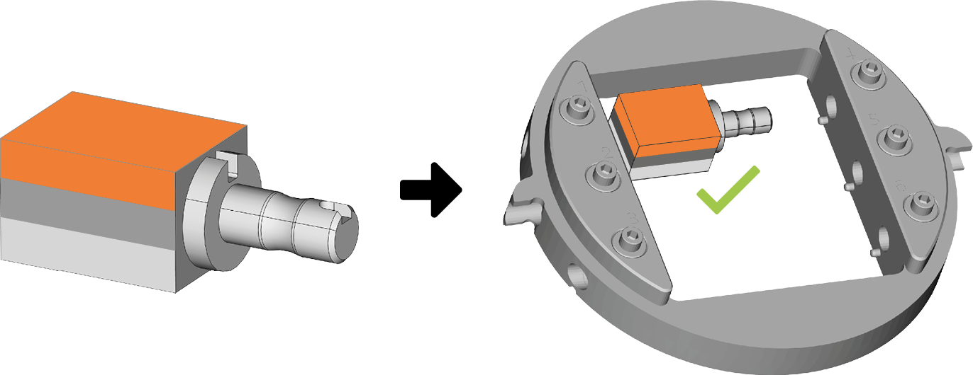 E5 Mounting blocks and block holders in the working chamber