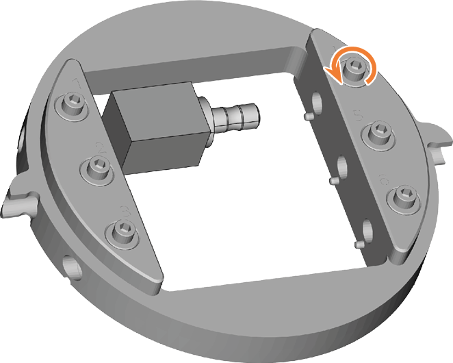 E5 Mounting blocks and block holders in the working chamber