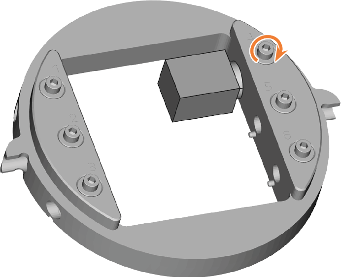 E5 Mounting blocks and block holders in the working chamber